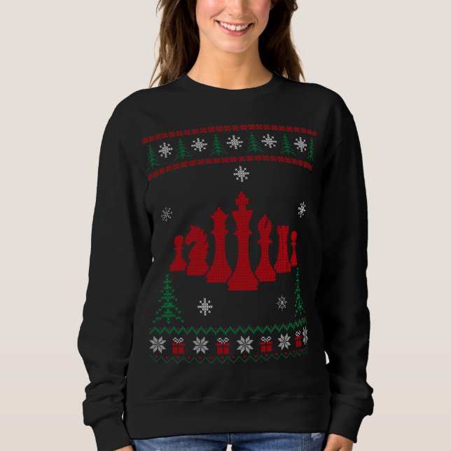 Xmas Matching Family Chess Lover Ugly Christmas Sw Sweatshirt (Front)