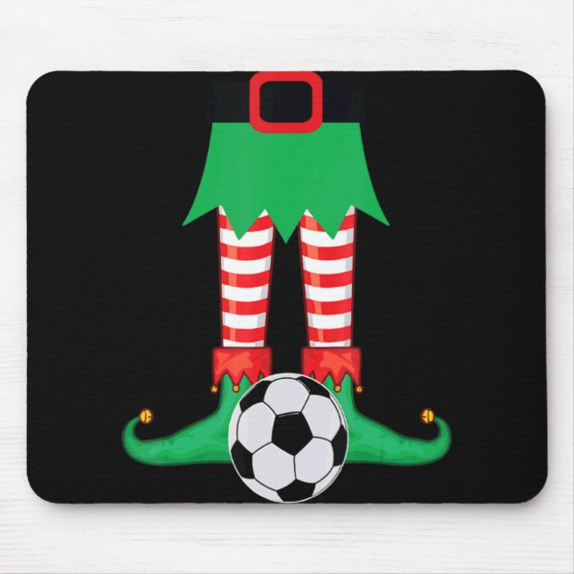 Xmas Matching Soccer Elf Pajama Christmas Team S  Mouse Pad (Front)