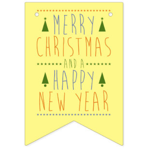 Xmas - Merry Christmas - Happy New Year Bunting