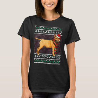 Xmas Miniature Bull Terrier Dog Santa Hat Ugly Chr T-Shirt