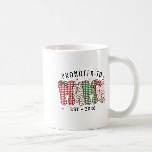 Xmas Mom Christmas Lace Coquette Promoted To Mama  Coffee Mug
