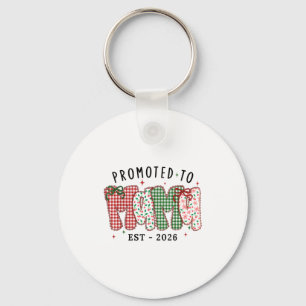 Xmas Mom Christmas Lace Coquette Promoted To Mama  Key Ring