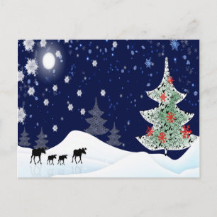 Xmas Moose Holiday Postcard