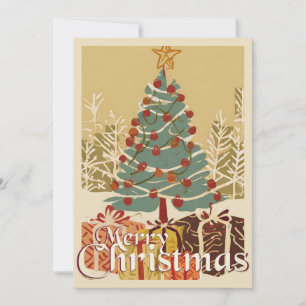Xmas Motif, with Presents Under the Christmas Tree