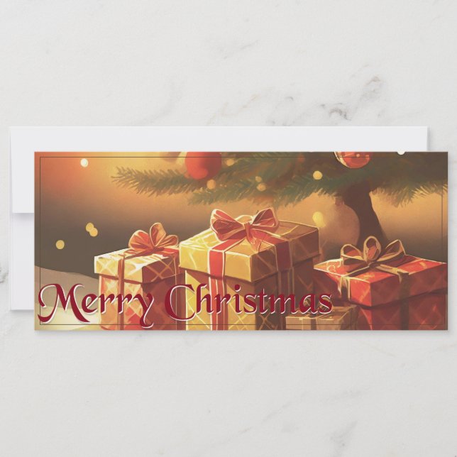 Xmas Motif, with Presents Under the Christmas Tree (Front)