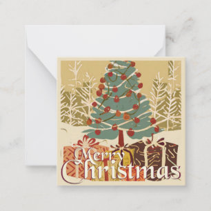 Xmas Motif, with Presents Under the Christmas Tree Card