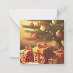 Xmas Motif, with Presents Under the Christmas Tree Card