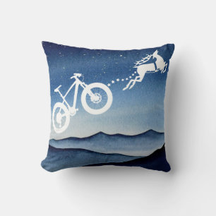 Xmas Mountain Bike Reindeer Christmas Star Night Cushion