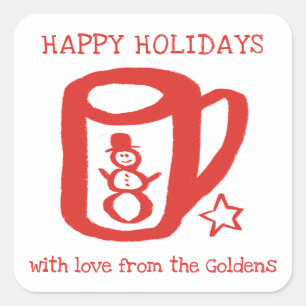 Xmas Mug Doodle CHRISTMAS Holiday To From Label