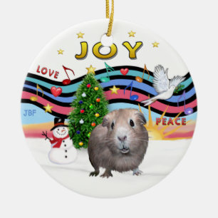 Xmas Music 1 - Guinea Pig #2 Ceramic Ornament