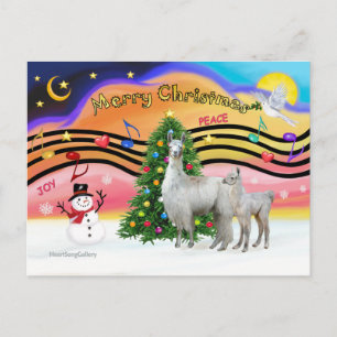 Xmas Music 2 - Llama Mama and Baby Holiday Postcard