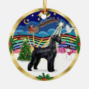 Xmas Music 3 - Black Giant Schnauzer Ceramic Tree Decoration