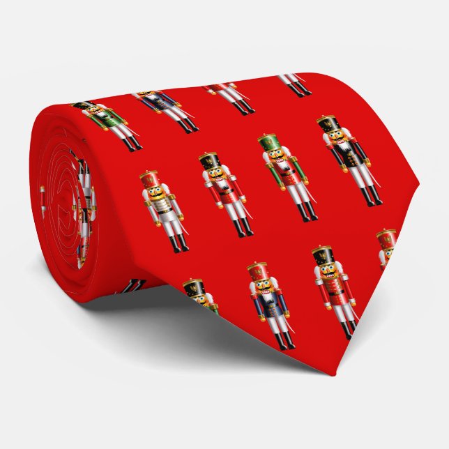 Xmas Nutcracker Soldiers Tie (Rolled)