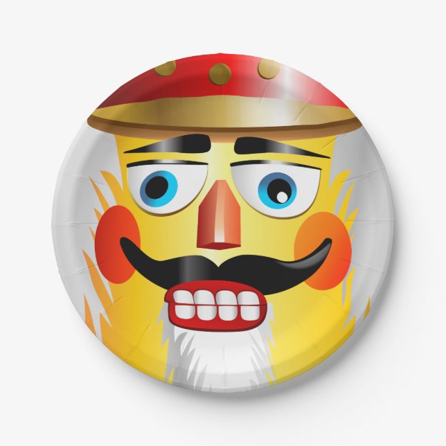 Xmas Nutcracker Toy Soldier With Army Hat Paper Pl Paper Plate (Front)