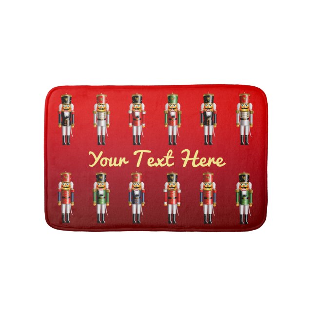 Xmas Nutcracker Toy Soldiers Army Bath Mat (Front)