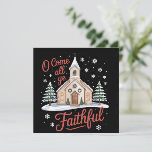 Xmas O Come All Ye Faithful Religious Christian Holiday Card