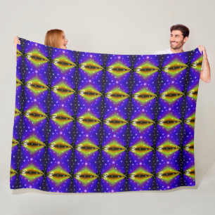 Xmas on Purple Yellow Rainbow with Pearls Fleece Blanket