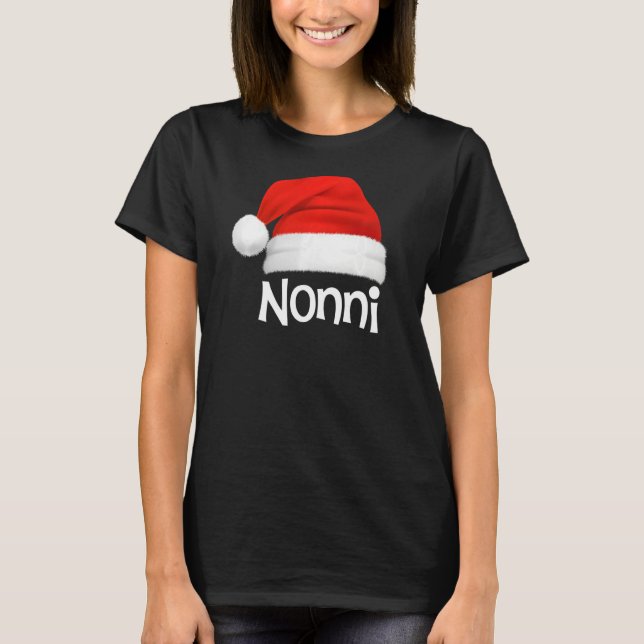 Xmas Pajama Group Matching Nonni Christmas Hat T-Shirt (Front)