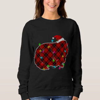 Xmas Pajama Red Plaid Christmas Lights Shark Anima Sweatshirt
