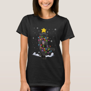 Xmas Panther Animals  Christmas Tree Lights T-Shirt