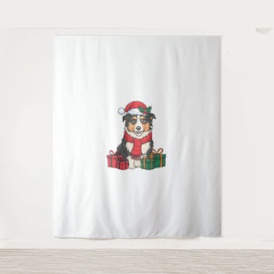 Xmas Party Decoration Australian Shepherd Dog Chri Tapestry