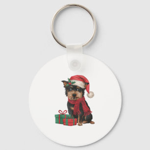 Xmas Party Decoration Santa Affenpinscher Dog Chri Key Ring