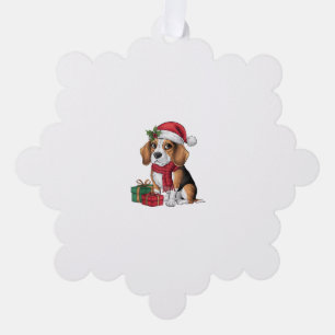 Xmas Party Decoration Santa Beagle Dog Christmas Tree Decoration Card
