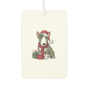 Xmas Party Decoration Santa Bull Terrier Dog Chris Car Air Freshener