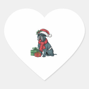 Xmas Party Decoration Santa Cane Corso Dog Christm Heart Sticker