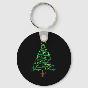 Xmas Patriotic 2nd Amendment Gun Christmas Tree Key Ring