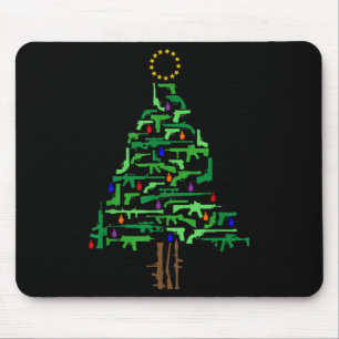 Xmas Patriotic 2nd Amendment Gun Christmas Tree  Mouse Pad