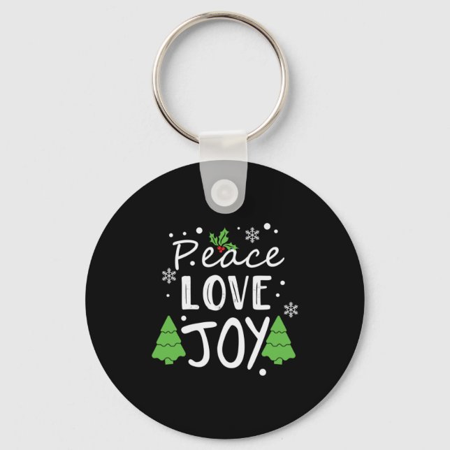 Xmas Peace Love Joy Key Ring (Front)