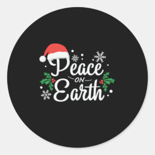 Xmas Peace On Earth Classic Round Sticker