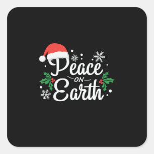 Xmas Peace On Earth Square Sticker