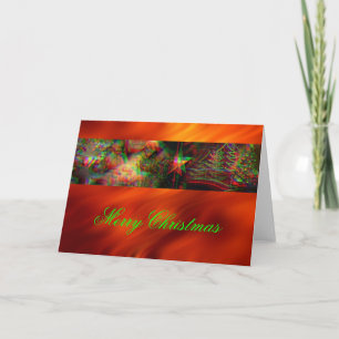 Xmas - Photo Stripe - Ghost / waves background Holiday Card