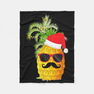 Xmas Pineapple Sungles - Christmas In July Fleece Blanket