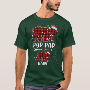 Xmas Plaid Bear Pap Pap Baby Polar Pregnancy Annou T-Shirt