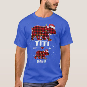 Xmas Plaid Bear Titi Baby Polar Pregnancy Announce T-Shirt