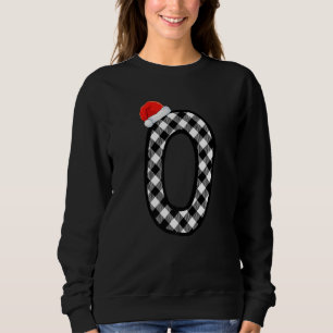 Xmas Plaid Capital Letter O Santa Monogram Christm Sweatshirt
