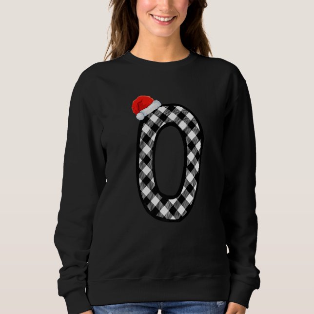 Xmas Plaid Capital Letter O Santa Monogram Christm Sweatshirt (Front)