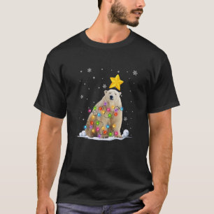 Xmas Polar Bear Animals Christmas Tree Lights T-Shirt