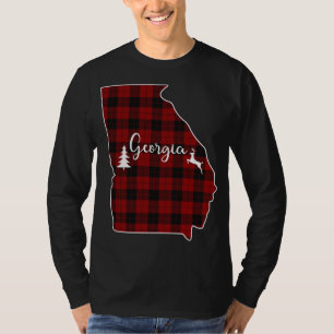 Xmas Presents for Mum Dad Red Plaid Deer Tree Geor T-Shirt