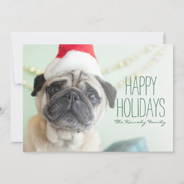 Xmas Pug Holiday Card (Front)