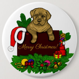 XMas Puppy 6 Cm Round Badge