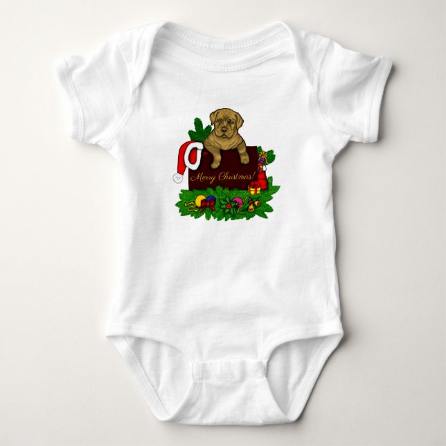 XMas Puppy Baby Bodysuit (Front)