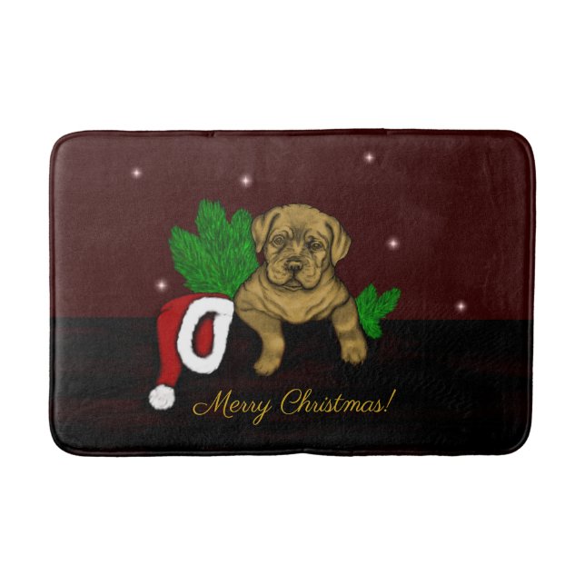 XMas Puppy Bath Mat (Front)