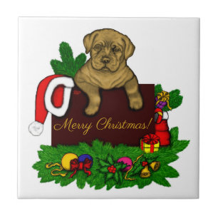 XMas Puppy Ceramic Tile