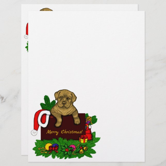 XMas Puppy Custom Letterhead (Front/Back)