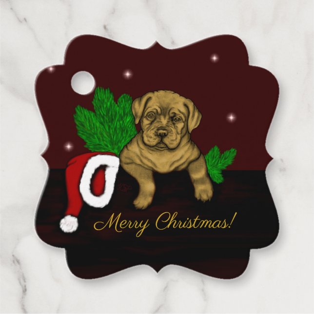 XMas Puppy Favour Tags (Front)