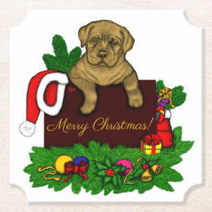 XMas Puppy Paper Coaster